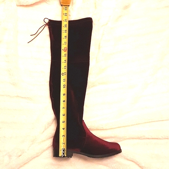 JESSICA Velvet Over-the-Knee Boots, Bordeaux Red - Picture 10 of 15
